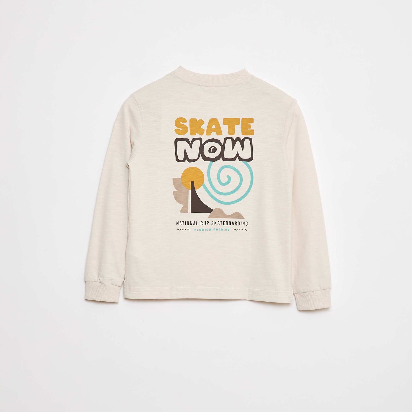 T-shirt loose imprimé skate ECRU