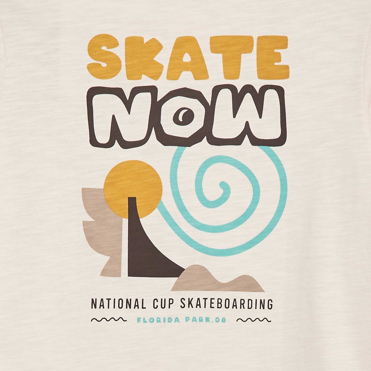 T-shirt loose imprimé skate ECRU