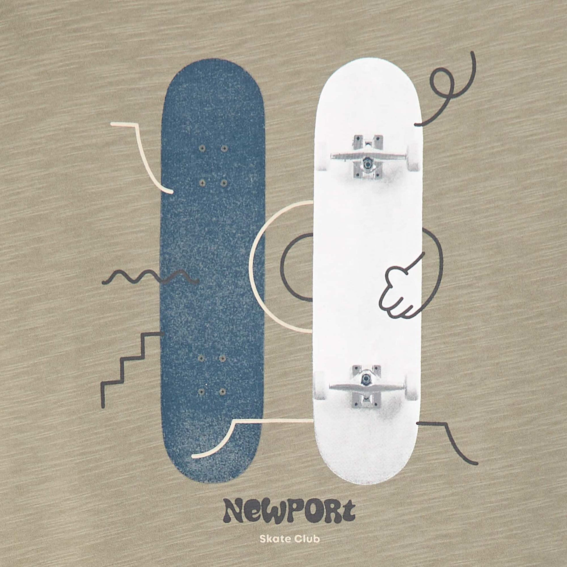 T-shirt loose imprimé skate KAKI