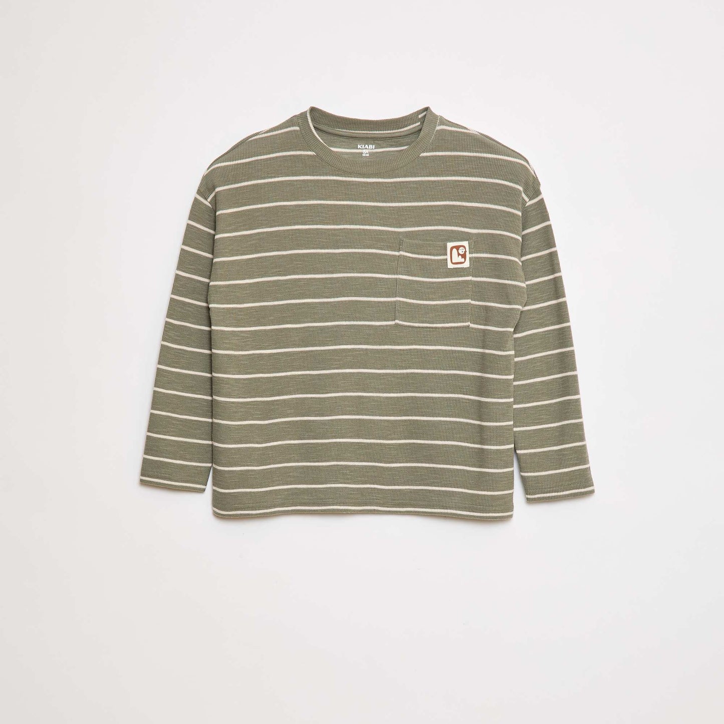 T-shirt en maille à rayures VERT