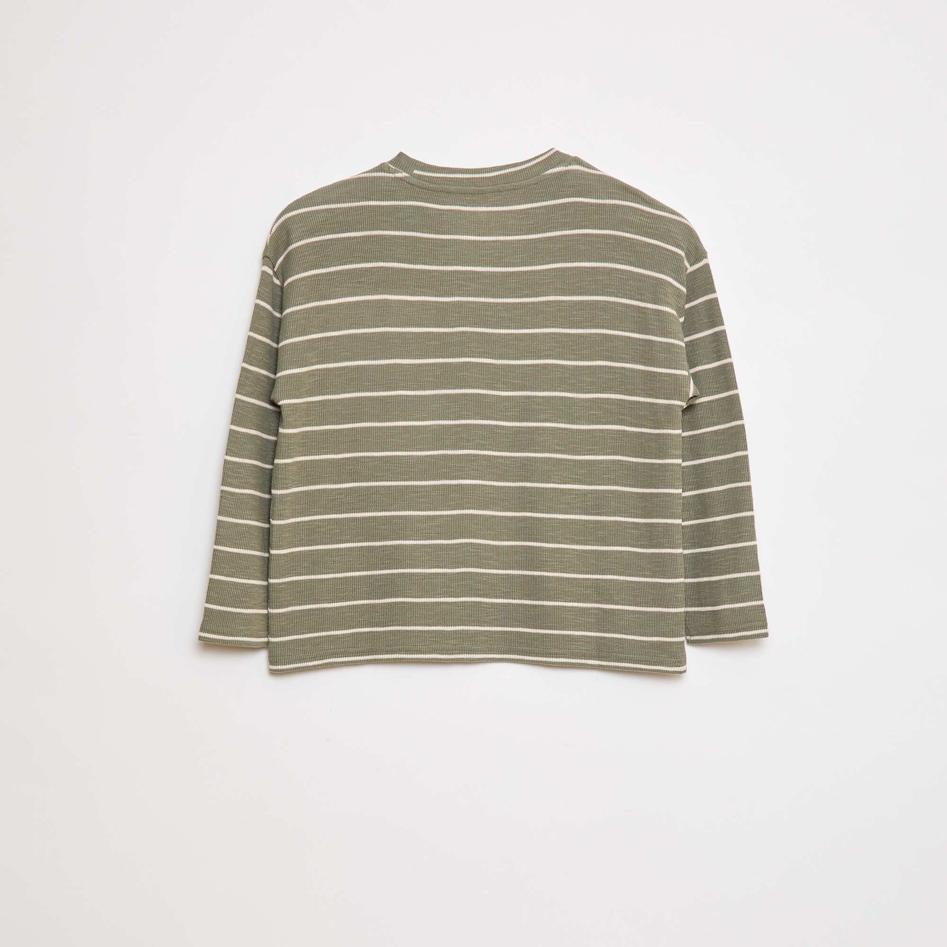 T-shirt en maille à rayures VERT