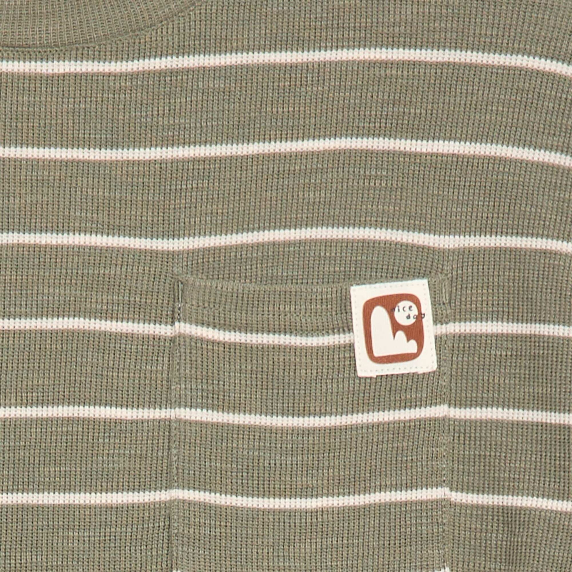 T-shirt en maille à rayures VERT