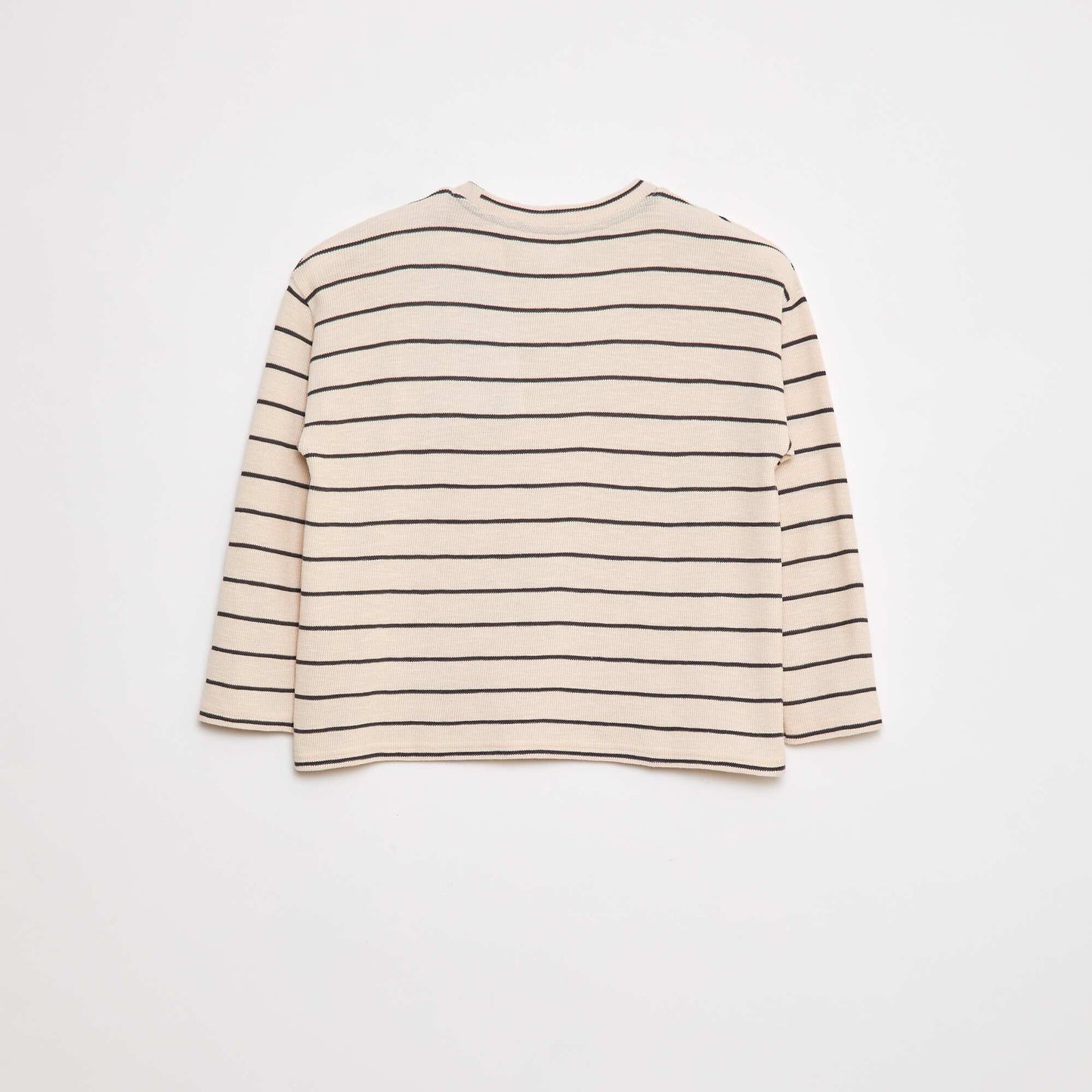 T-shirt en maille à rayures BEIGE