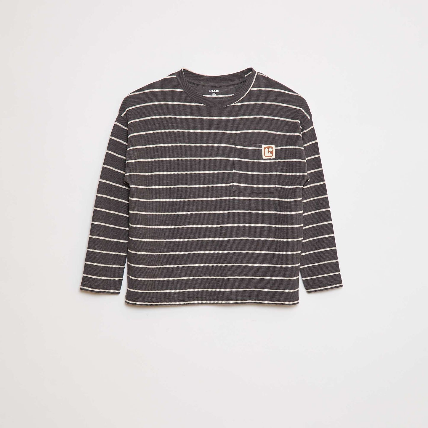 T-shirt en maille à rayures GRIS