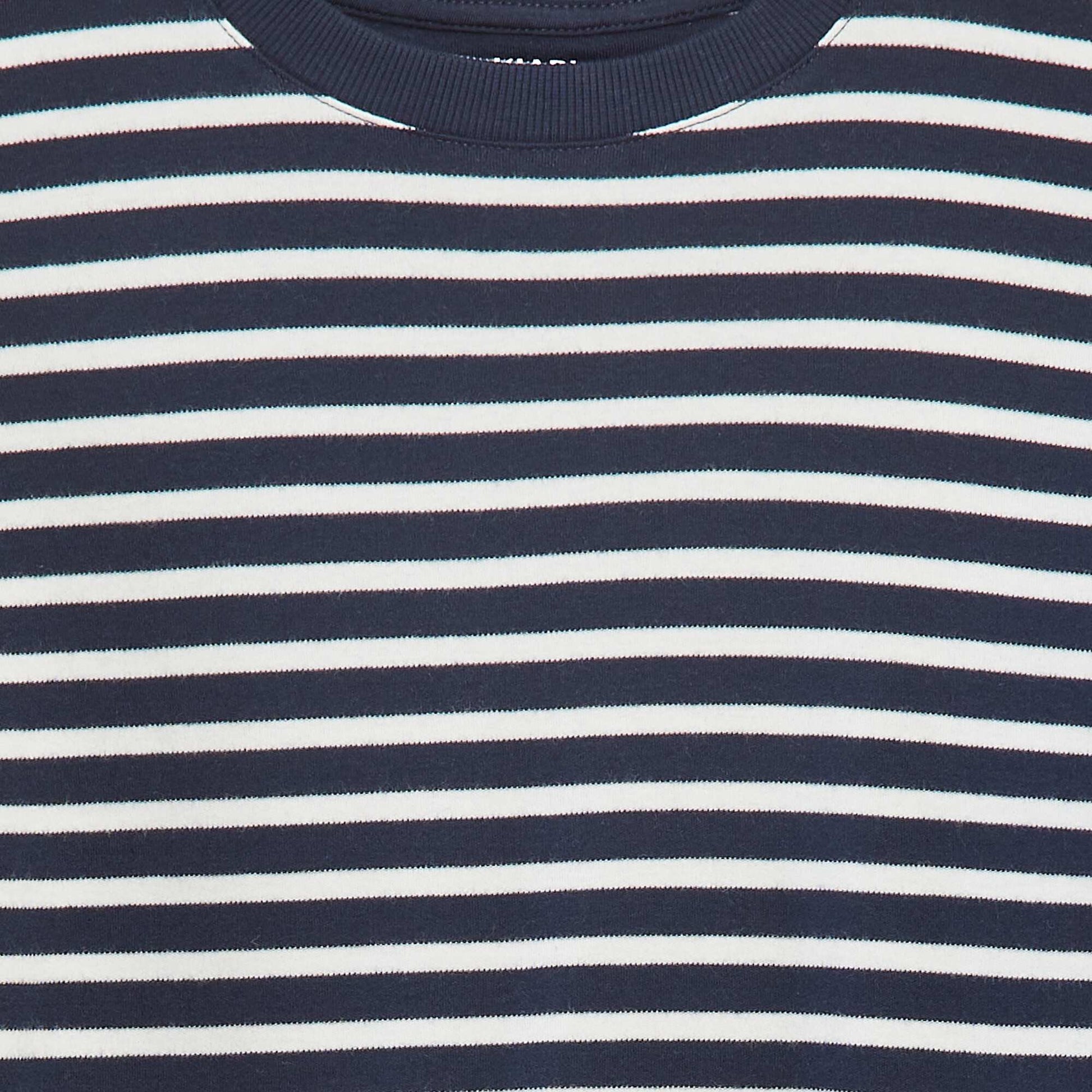 T-shirt à manches longues rayé BLEU