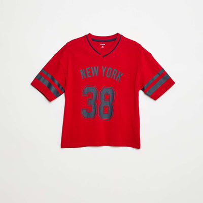 T-shirt esprit baseball ROUGE