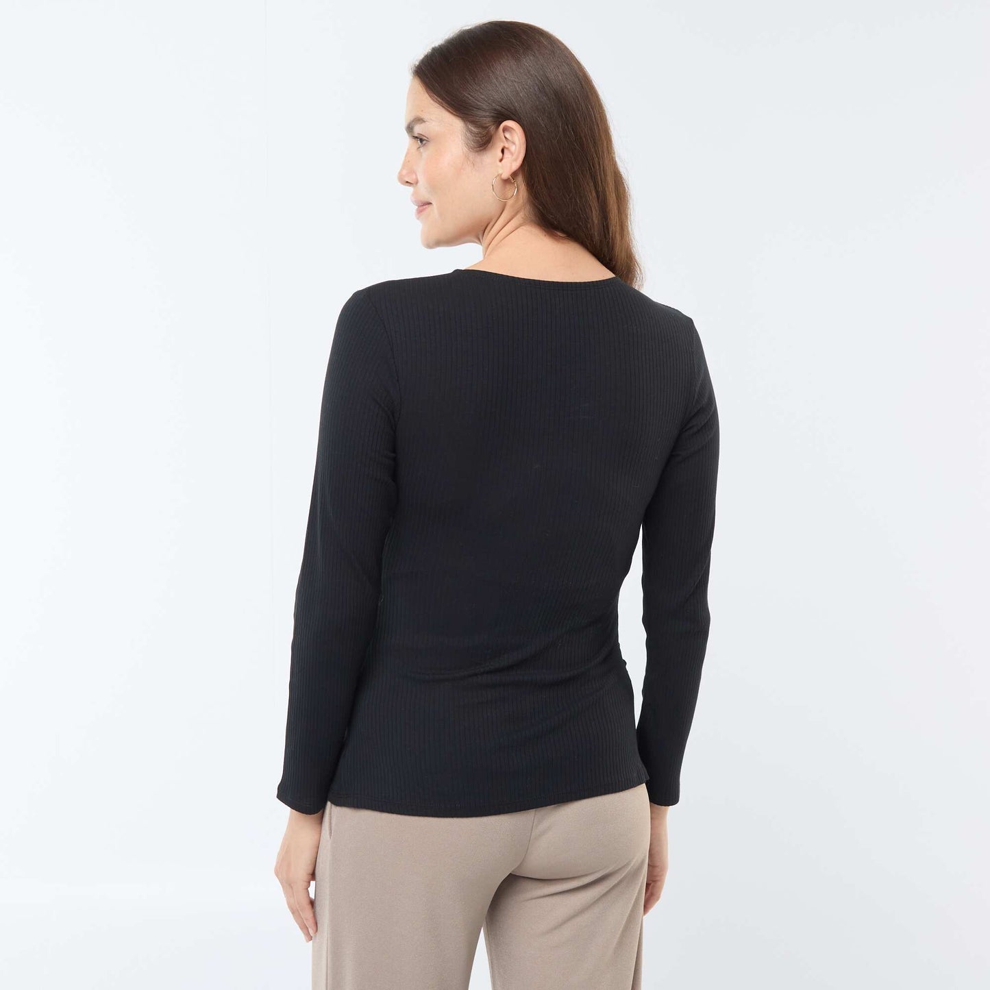 Tee-shirt d'allaitement cache-coeur NOIR