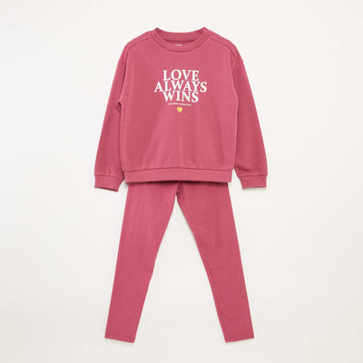 Ensemble sweat + legging imprimé - 2 pièces ROSE