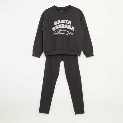 Ensemble sweat + legging imprimé - 2 pièces GRIS