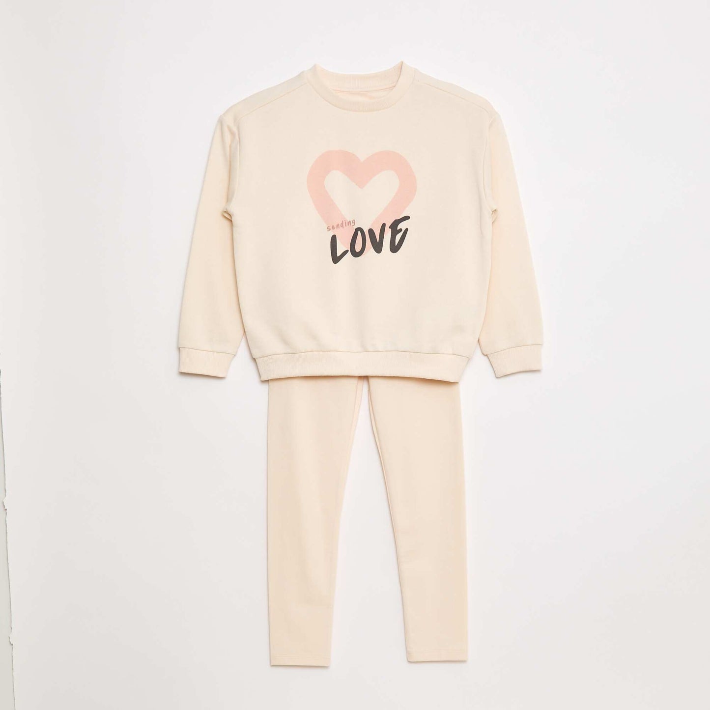 Ensemble sweat + legging imprimé - 2 pièces BLANC