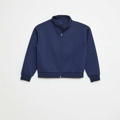 Sweat zippé à col montant BLEU MARINE