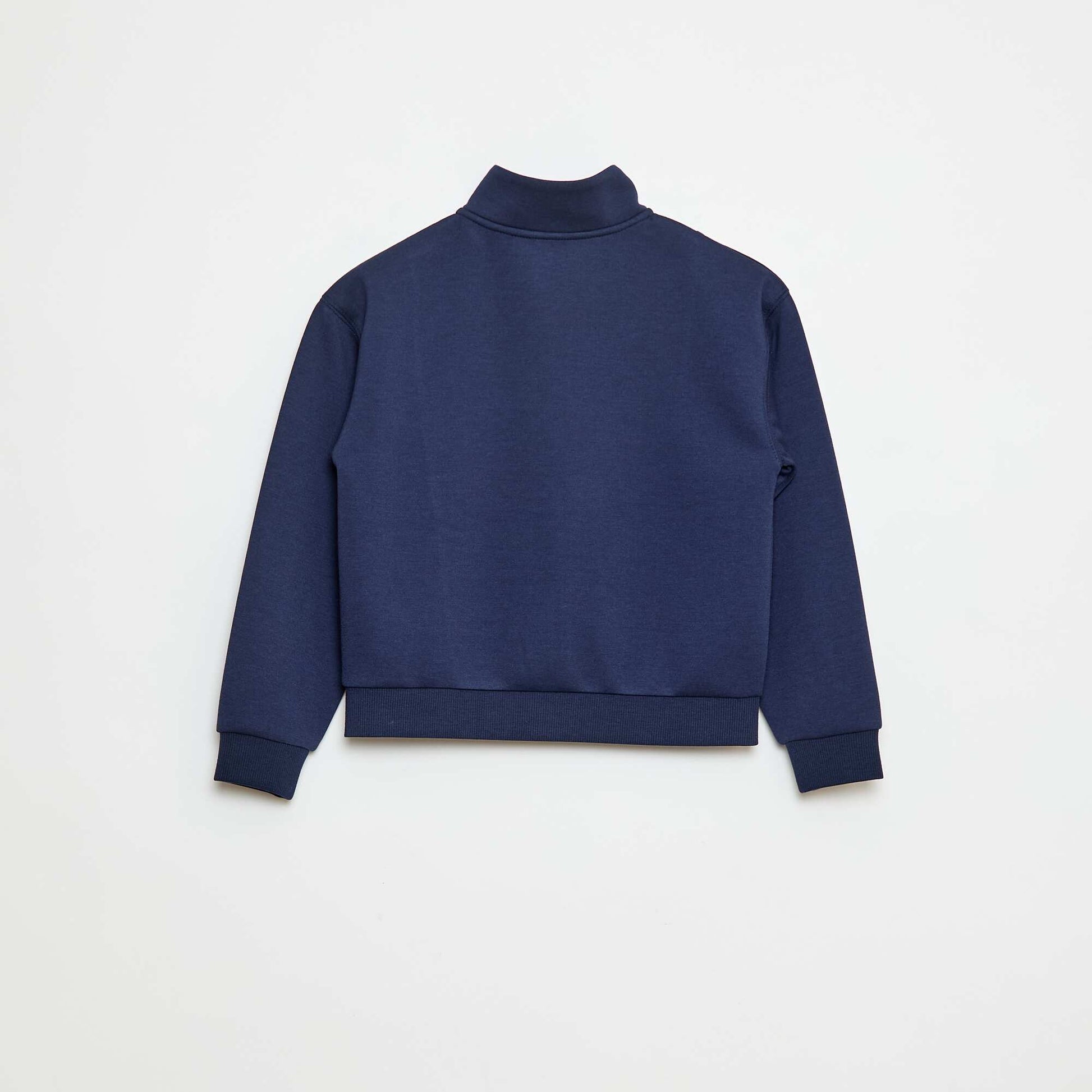 Sweat zippé à col montant BLEU MARINE