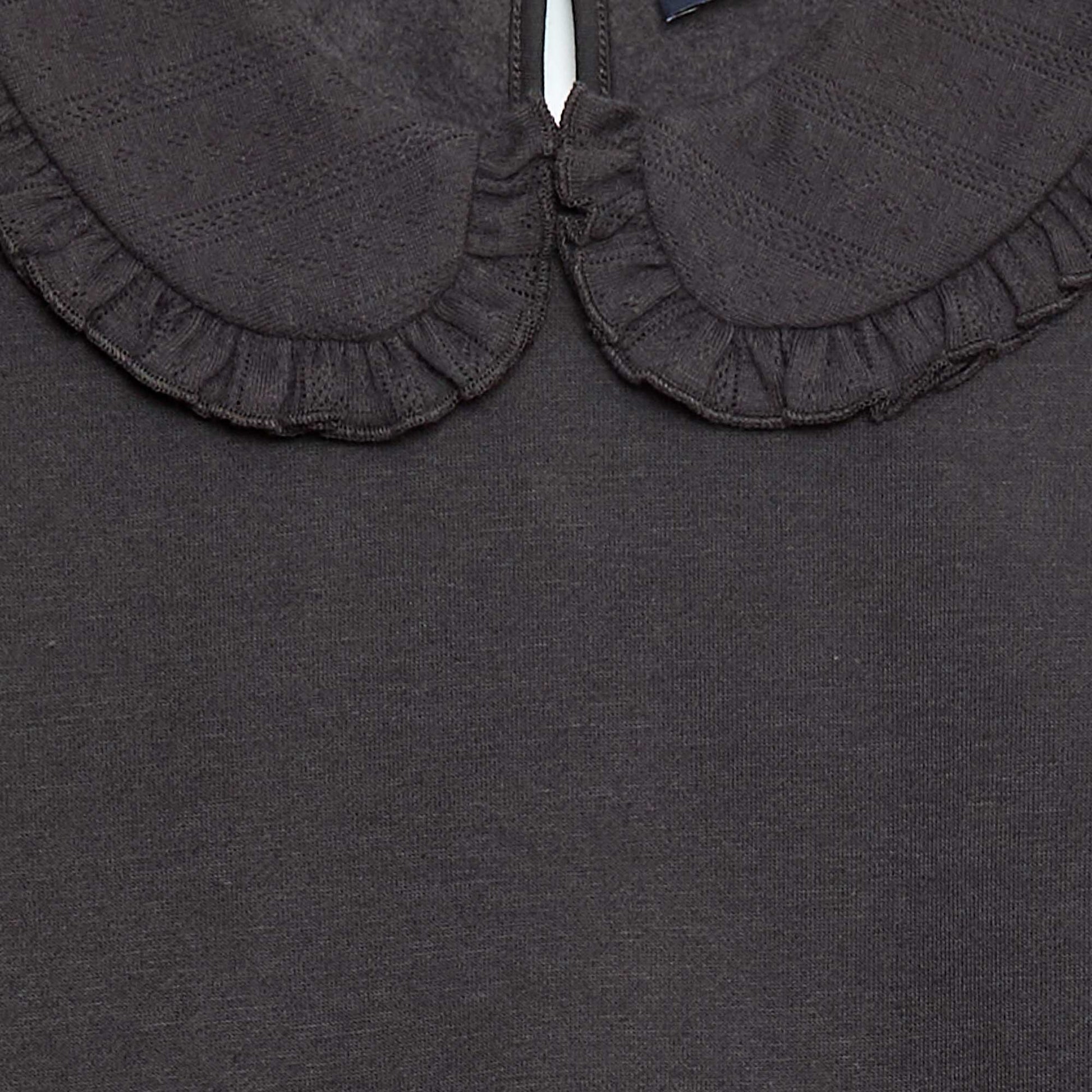 Sweat uni à col fantaisie NOIR