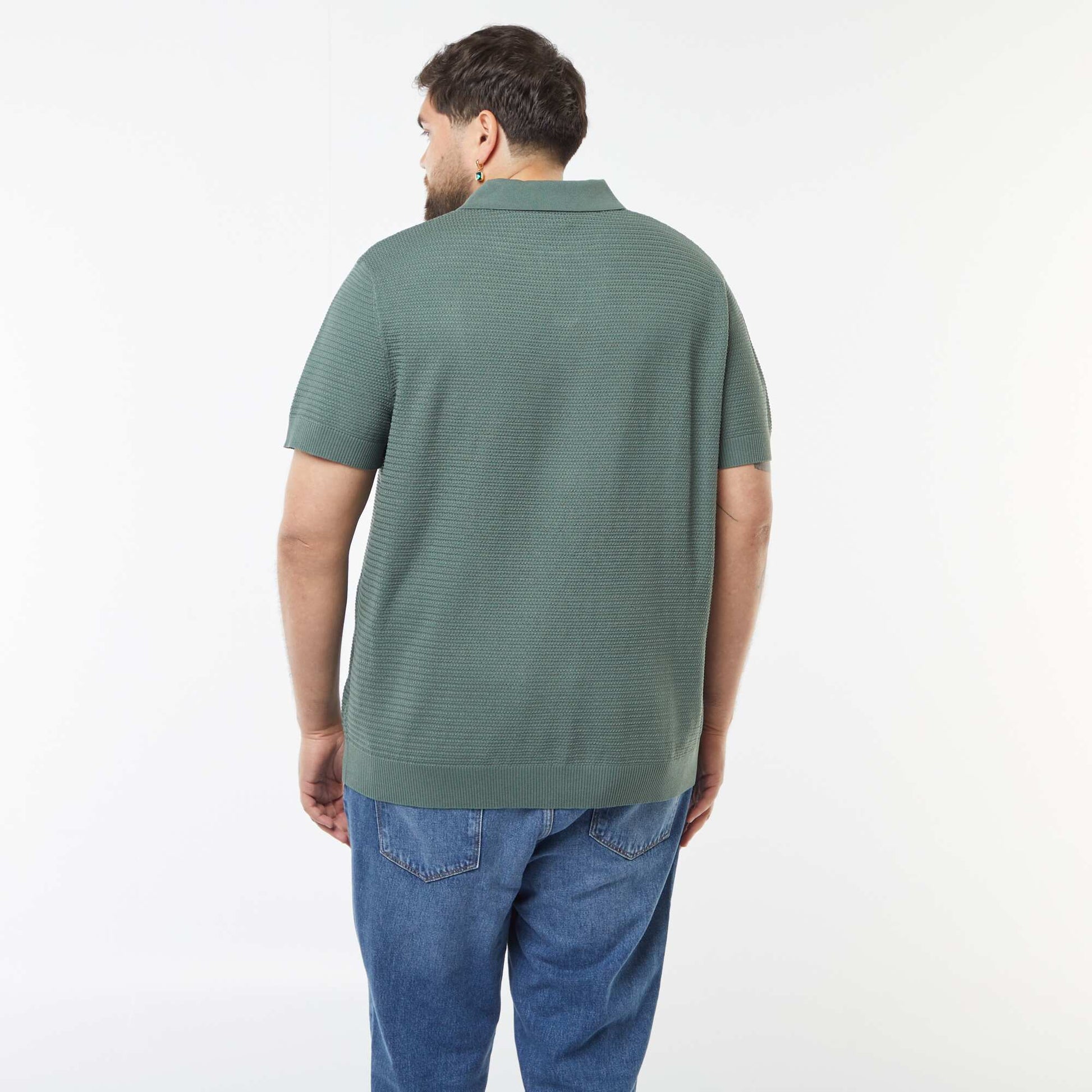 Polo en maille piqué manches courtes VERT