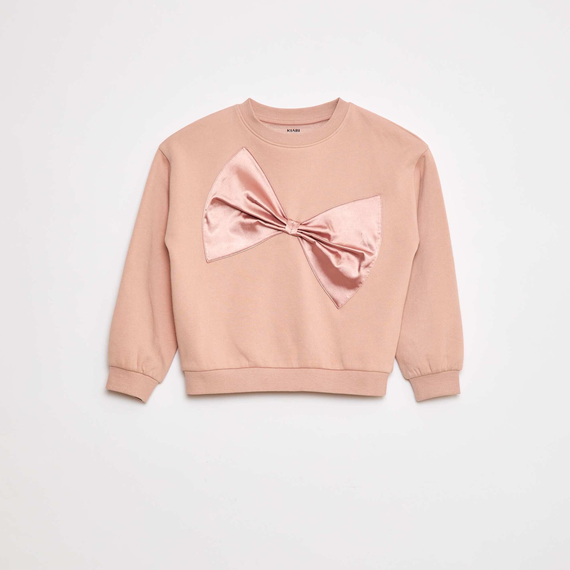 Sweat avec nœud en satin ROSE