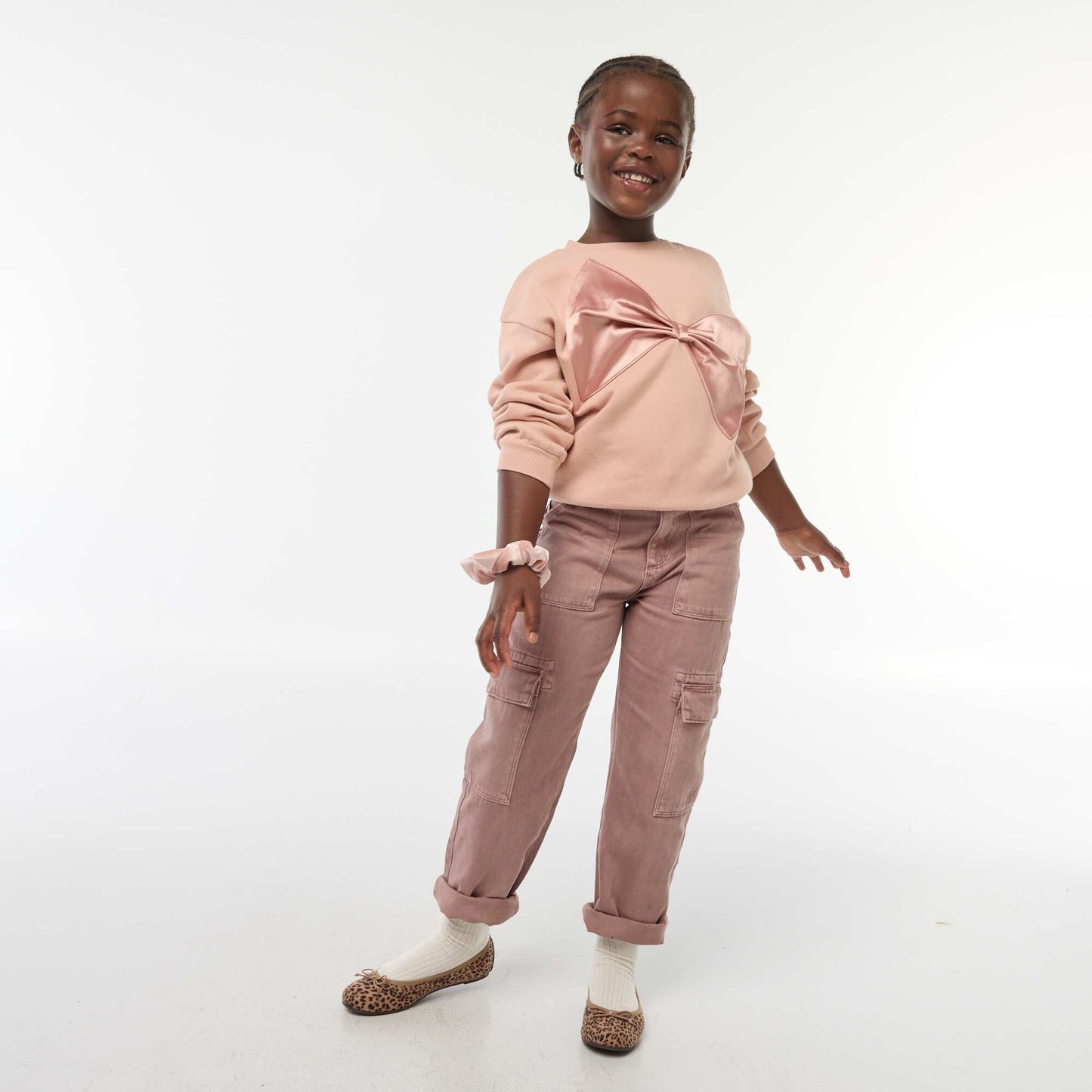 Sweat avec nœud en satin ROSE