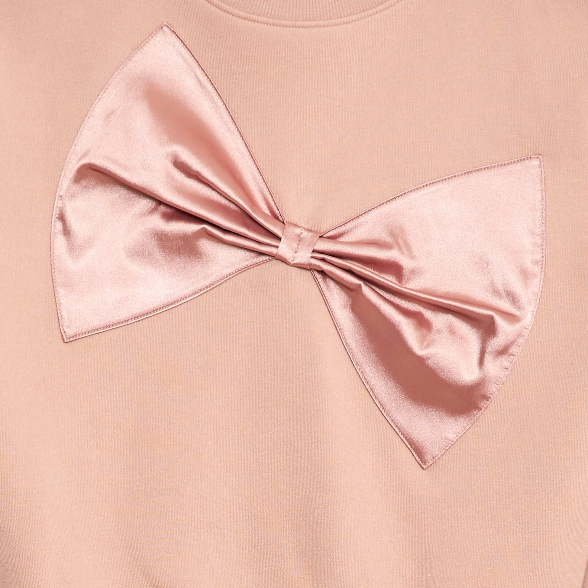 Sweat avec nœud en satin ROSE