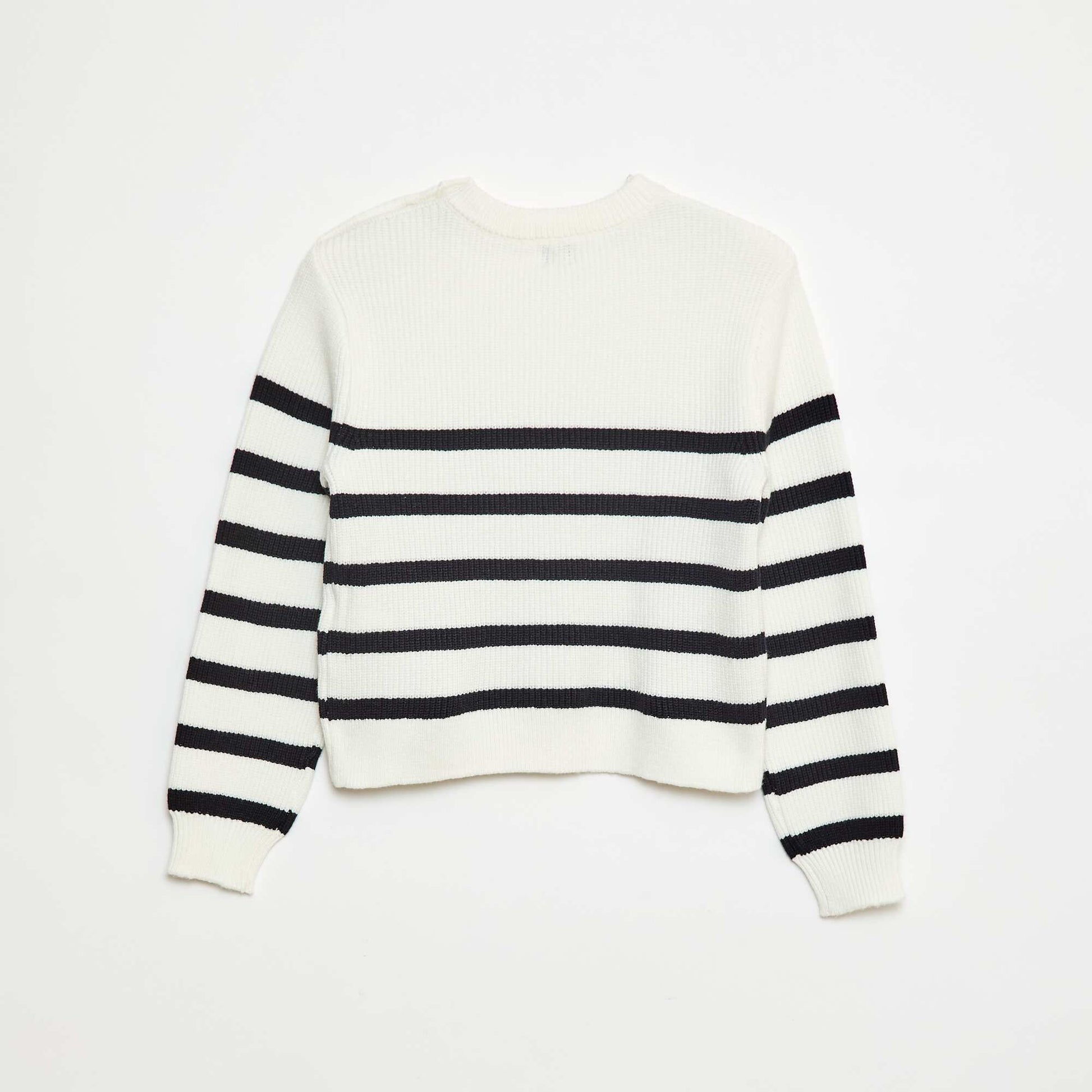 Pull maille côtelée avec épaule boutonnée MARINIèRE