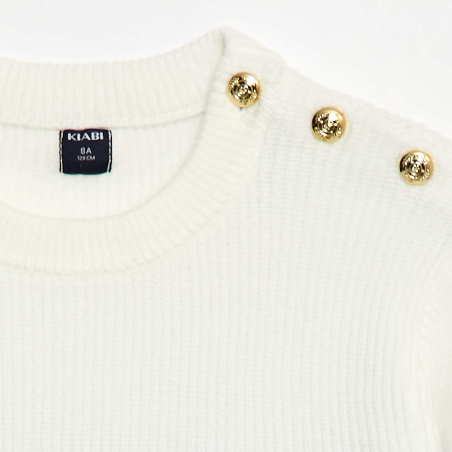 Pull maille côtelée avec épaule boutonnée MARINIèRE