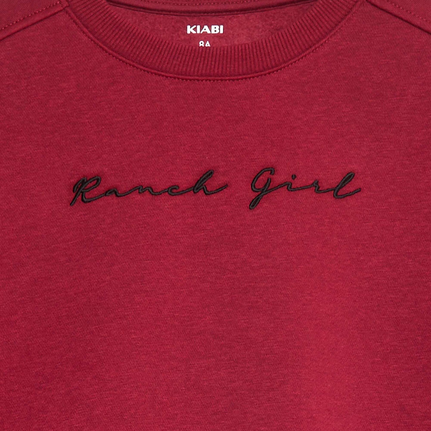 Sweat en molleton avec broderie et franges sur les manches ROUGE