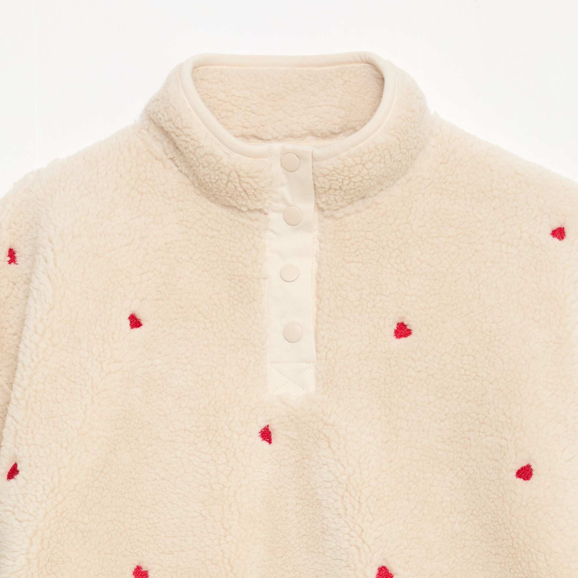 Sweat effet mouton avec broderie BEIGE