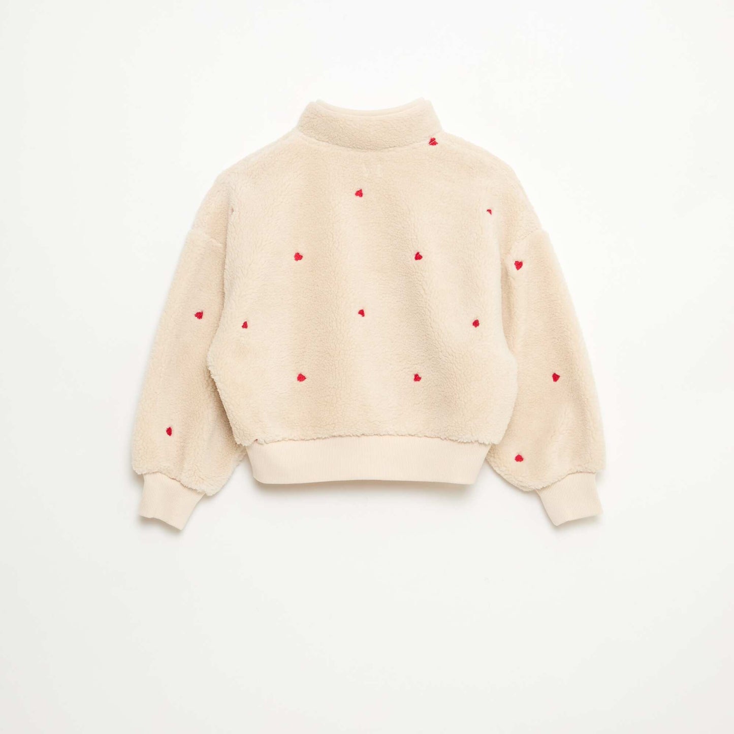 Sweat effet mouton avec broderie BEIGE