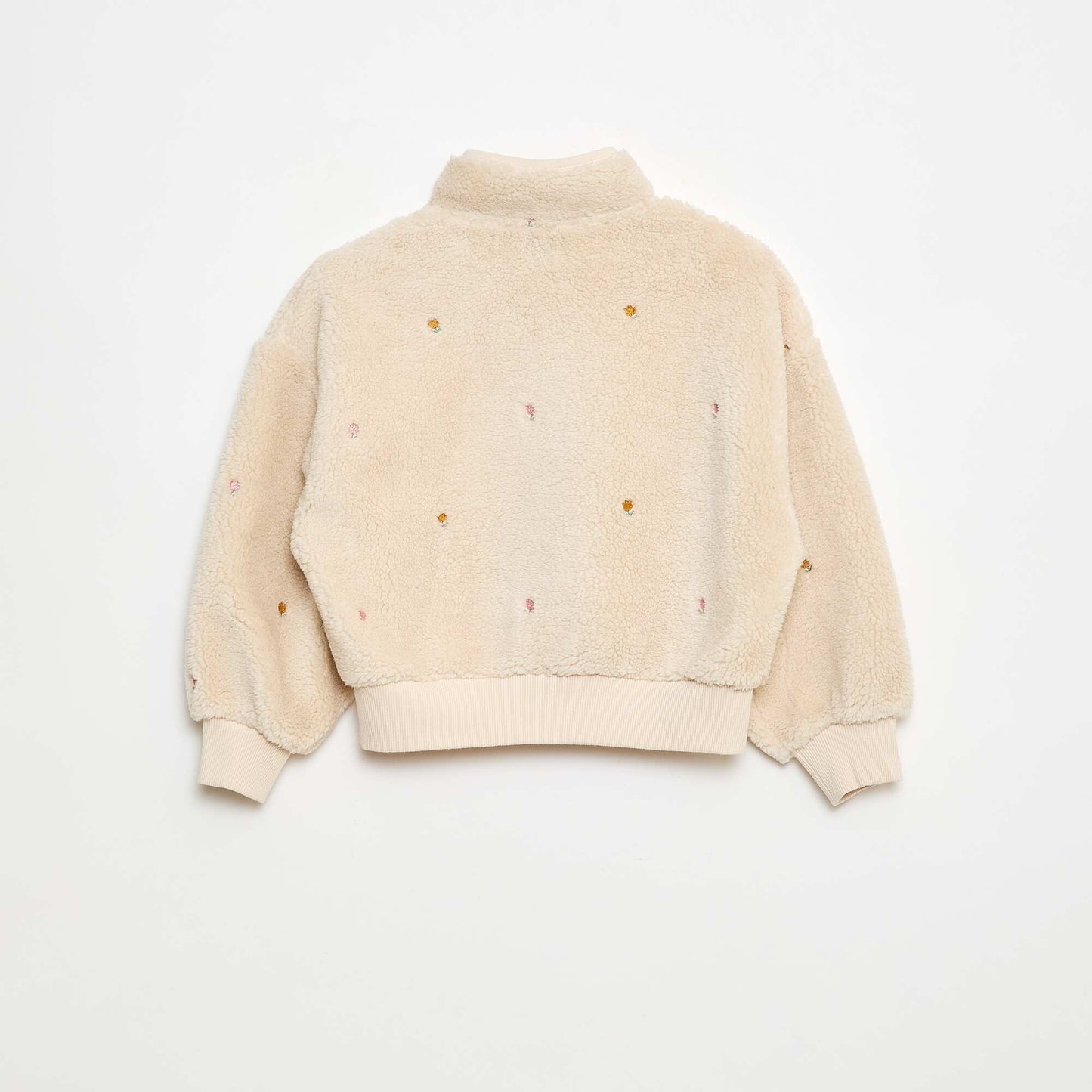 Sweat effet mouton avec broderie BEIGE