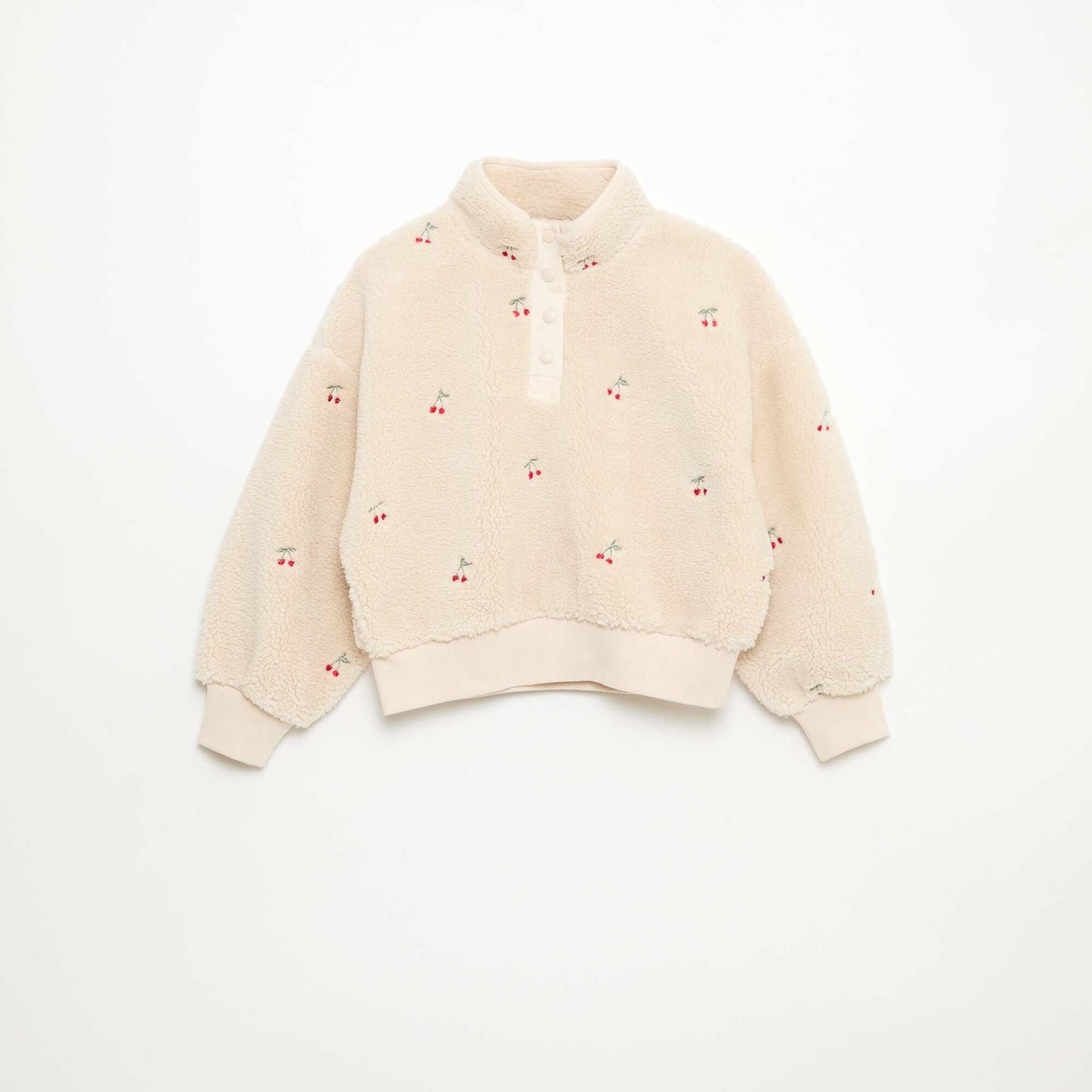 Sweat effet mouton avec broderie BEIGE