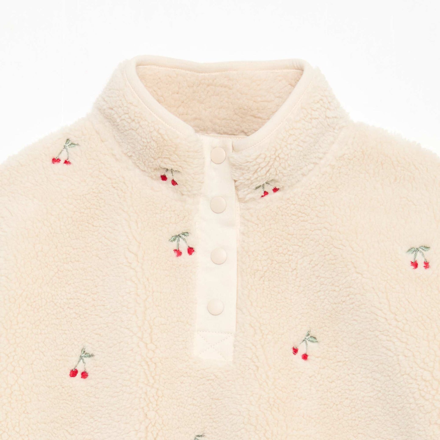 Sweat effet mouton avec broderie BEIGE