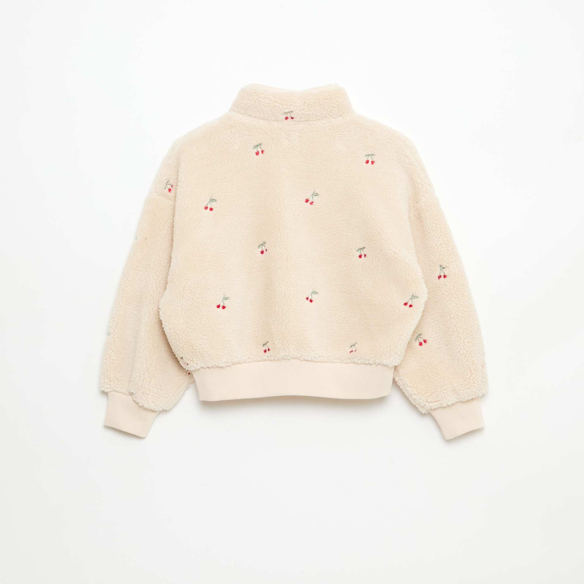Sweat effet mouton avec broderie BEIGE