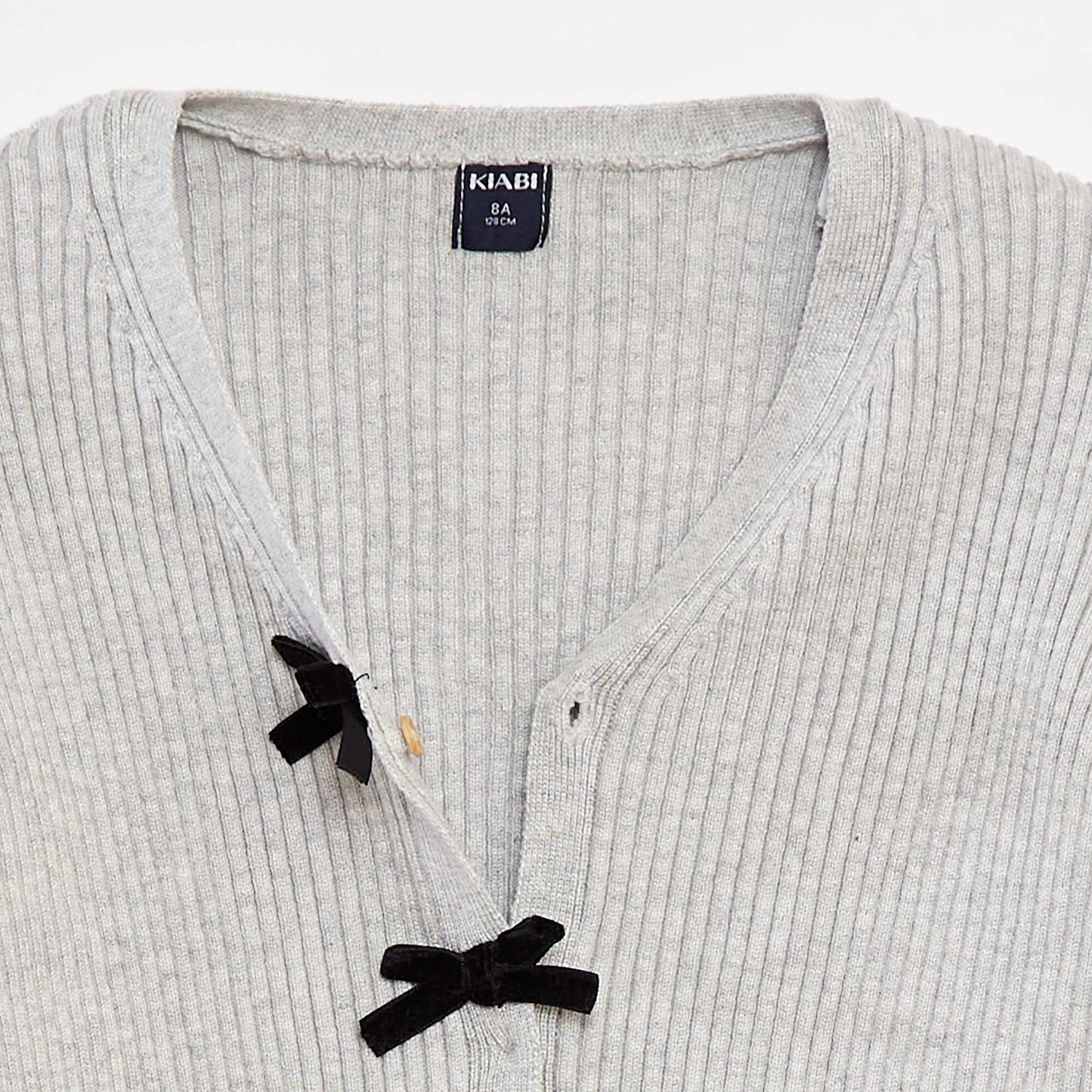 Gilet côtelé avec nœuds en velours GRIS