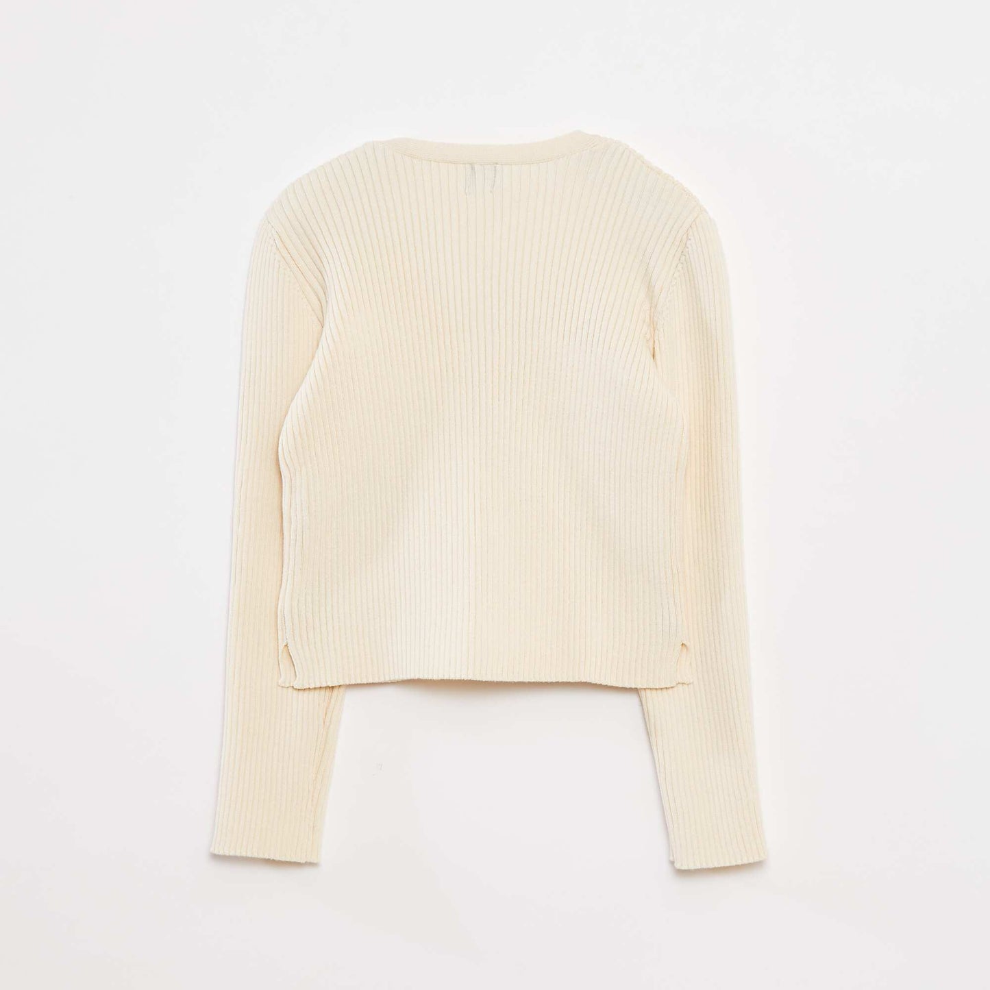 Gilet côtelé avec nœuds en velours BLANC