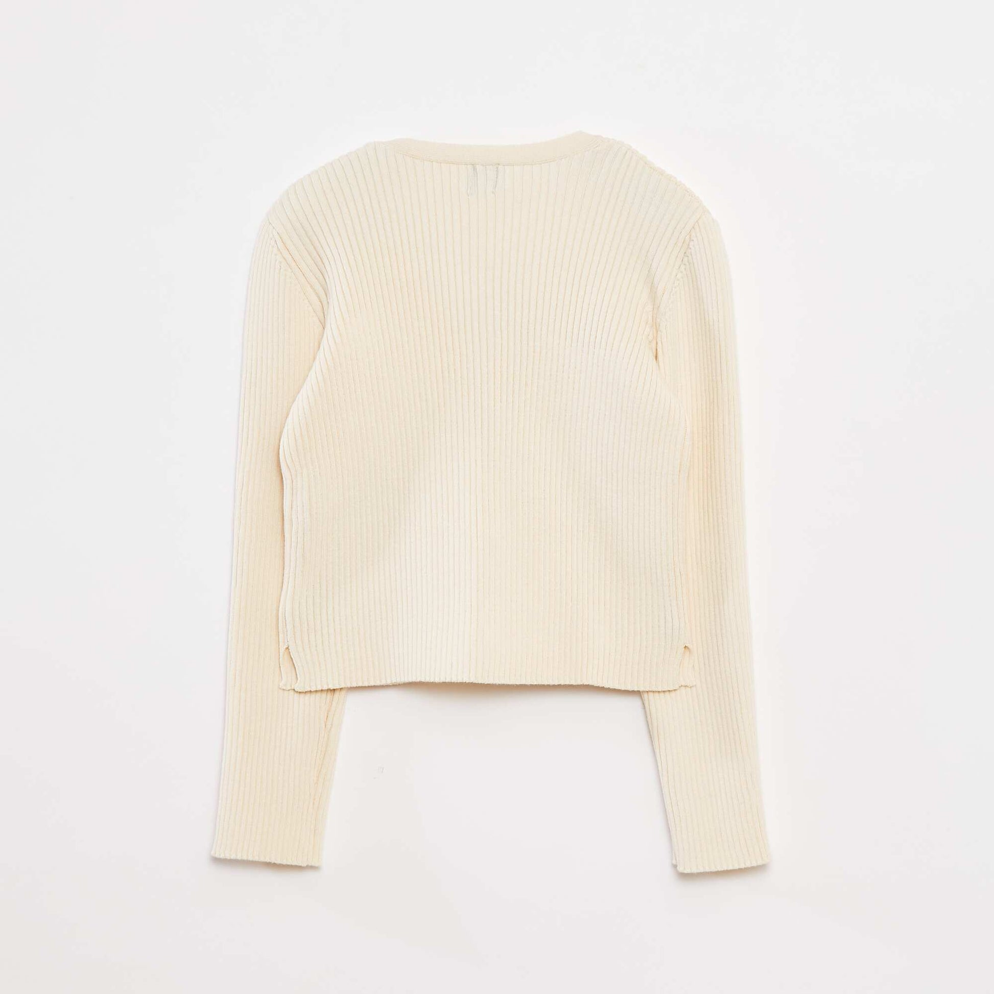 Gilet côtelé avec nœuds en velours BLANC