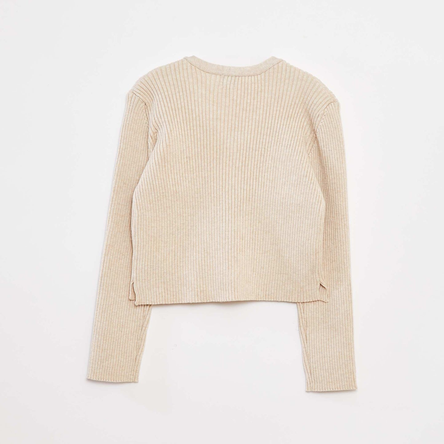Gilet côtelé avec nœuds en velours BEIGE