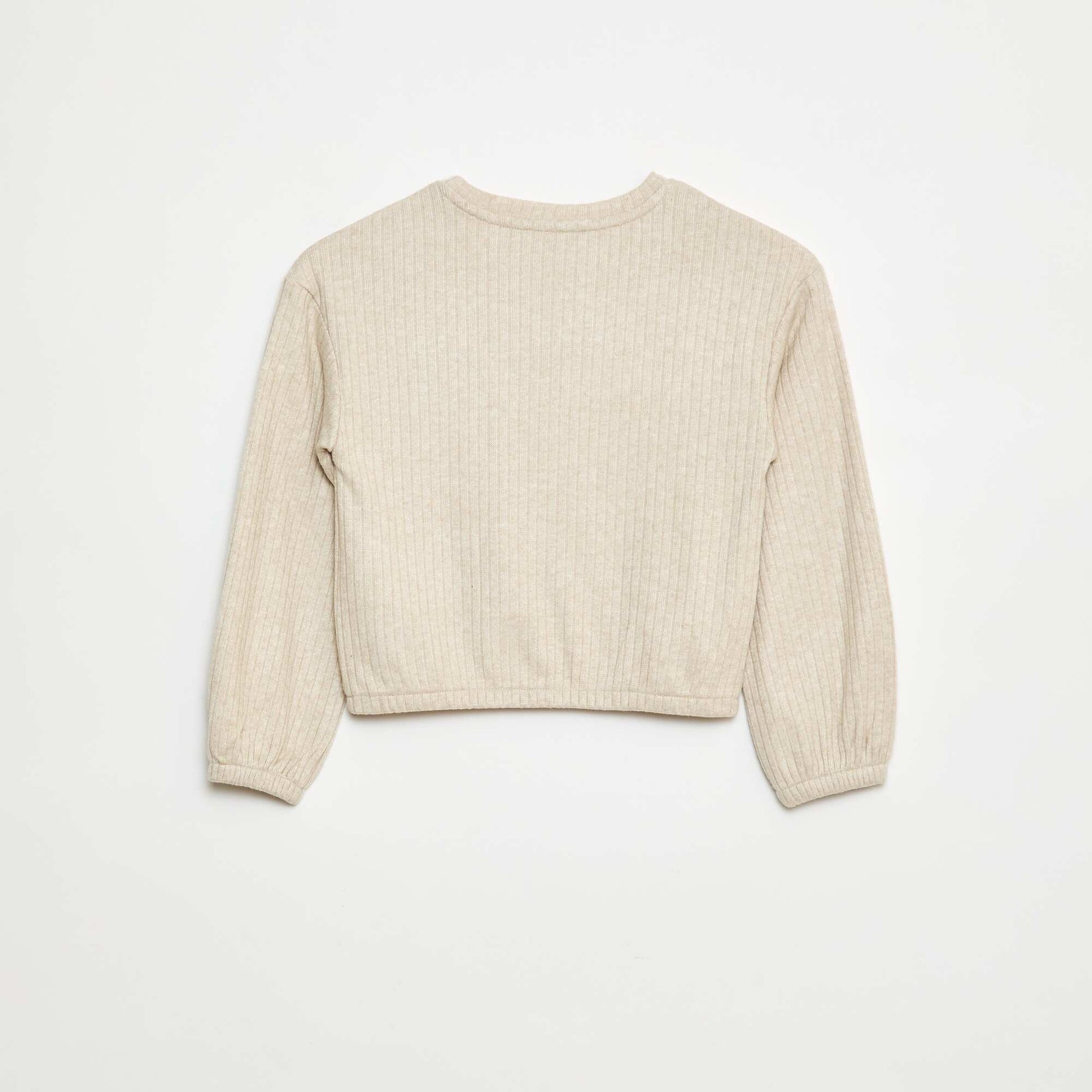 T-shirt col rond BEIGE