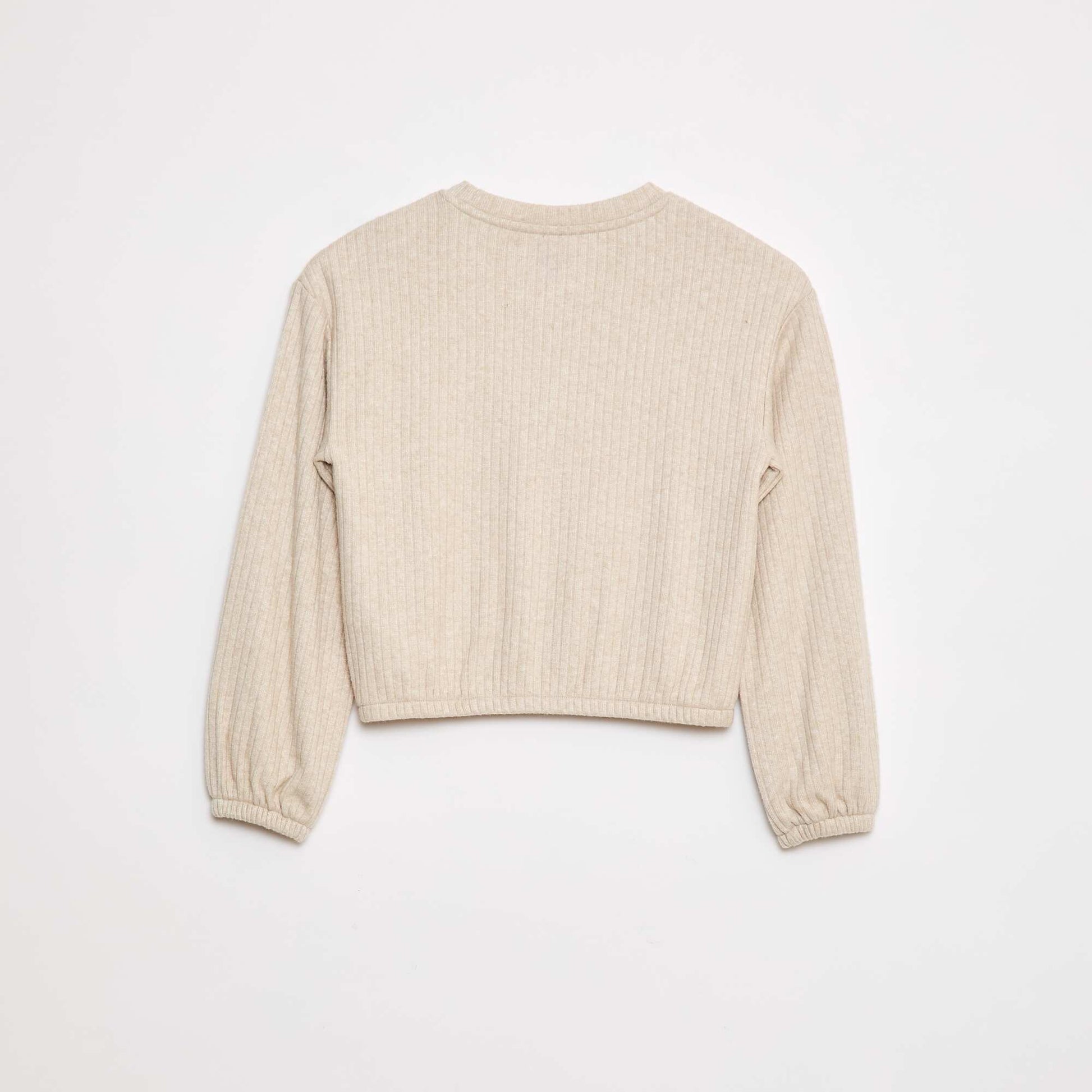T-shirt col rond BEIGE