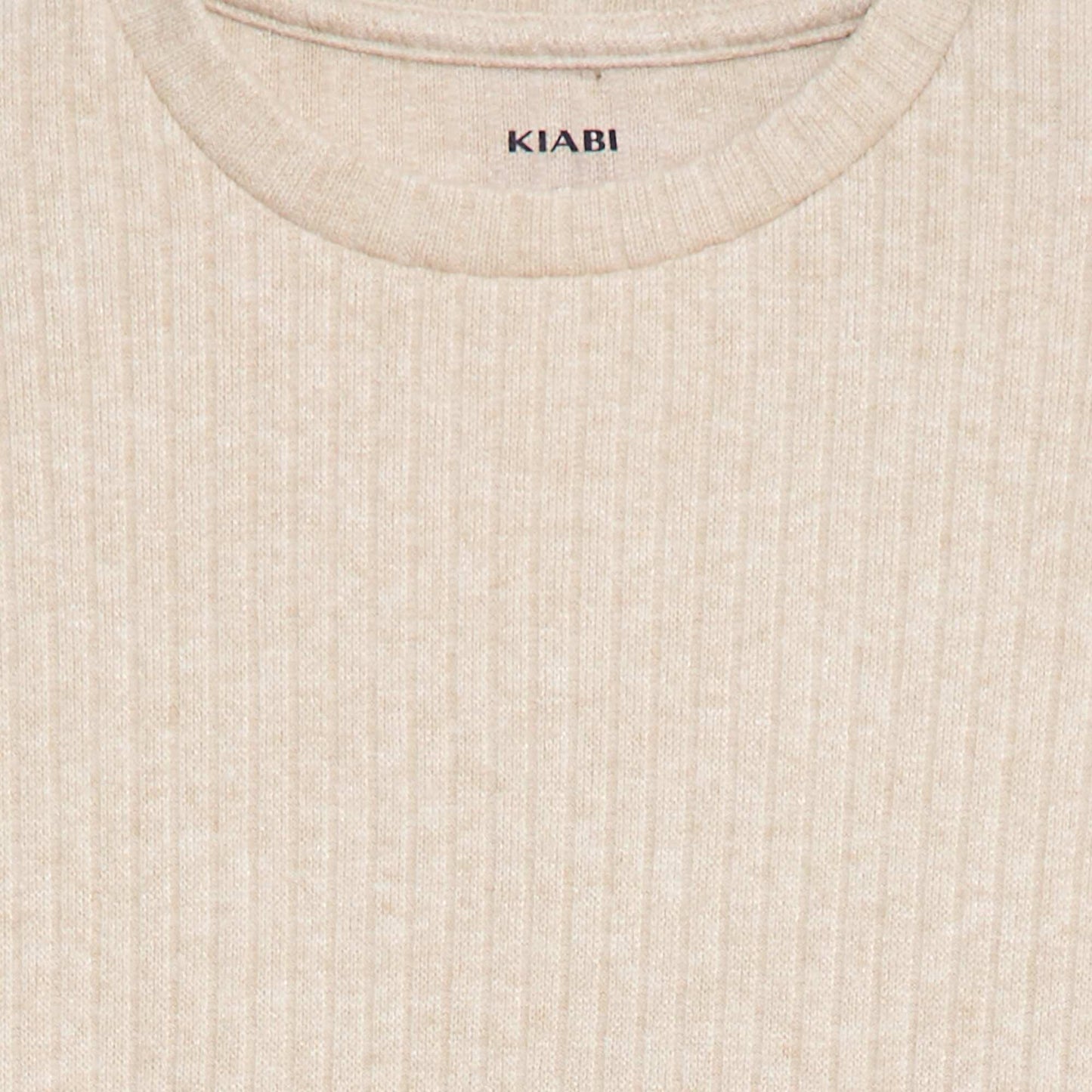 T-shirt col rond BEIGE