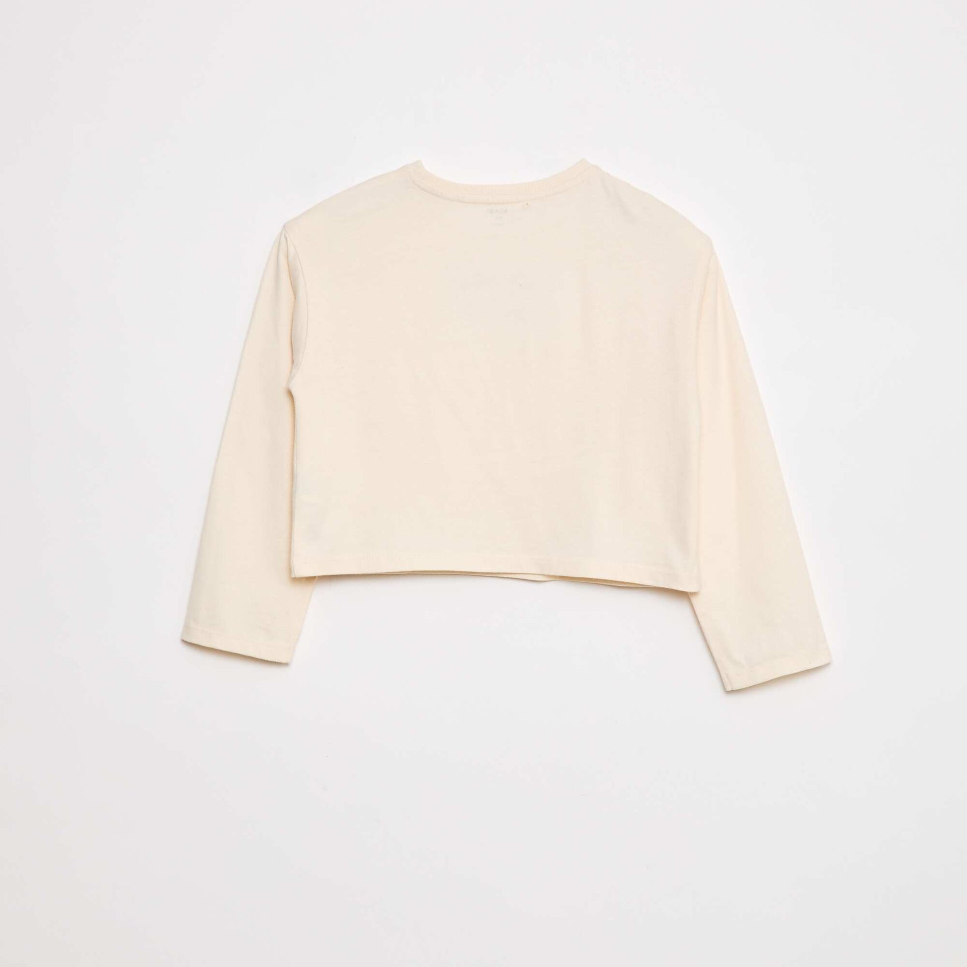 T-shirt à manches longues brodé BEIGE