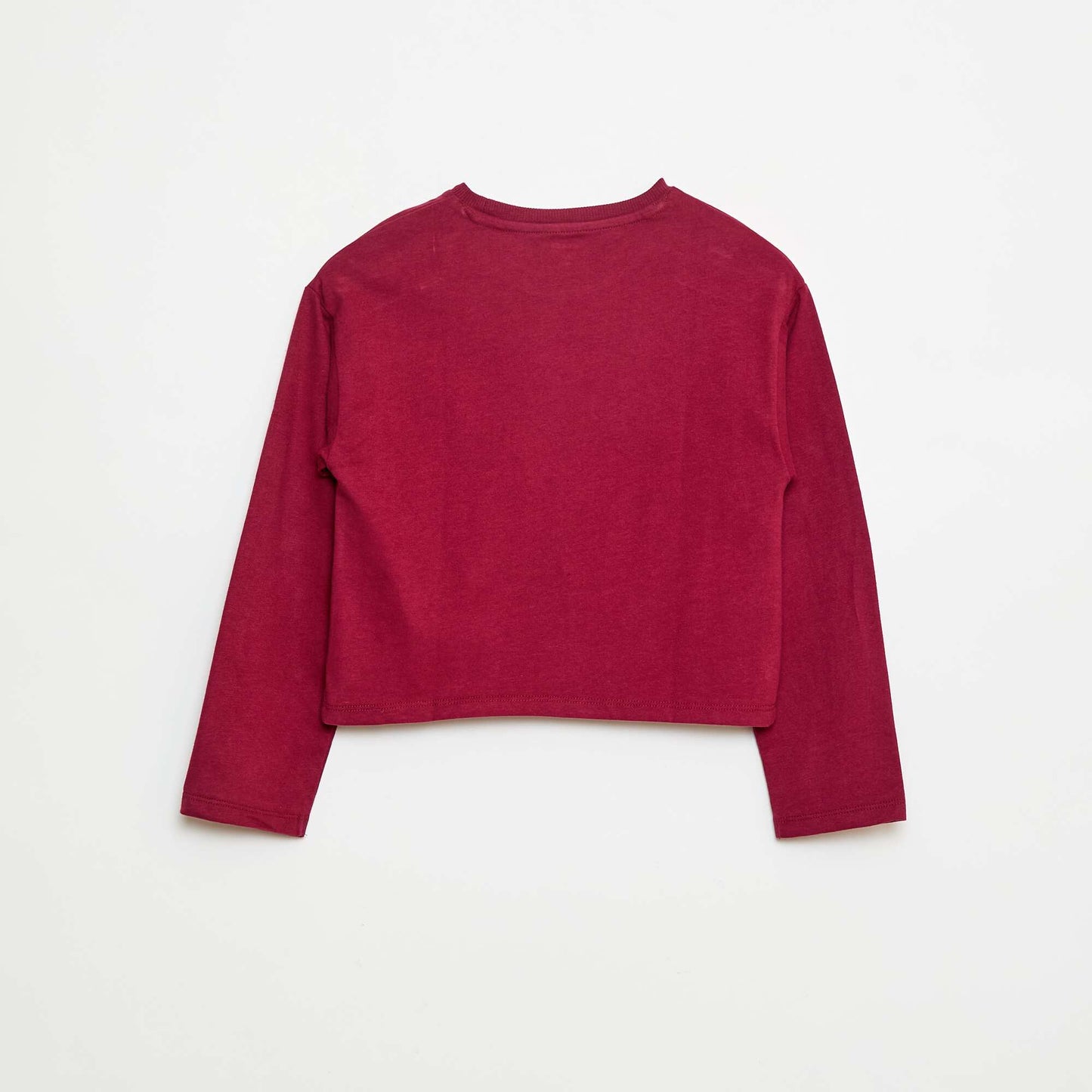 T-shirt à manches longues brodé ROUGE