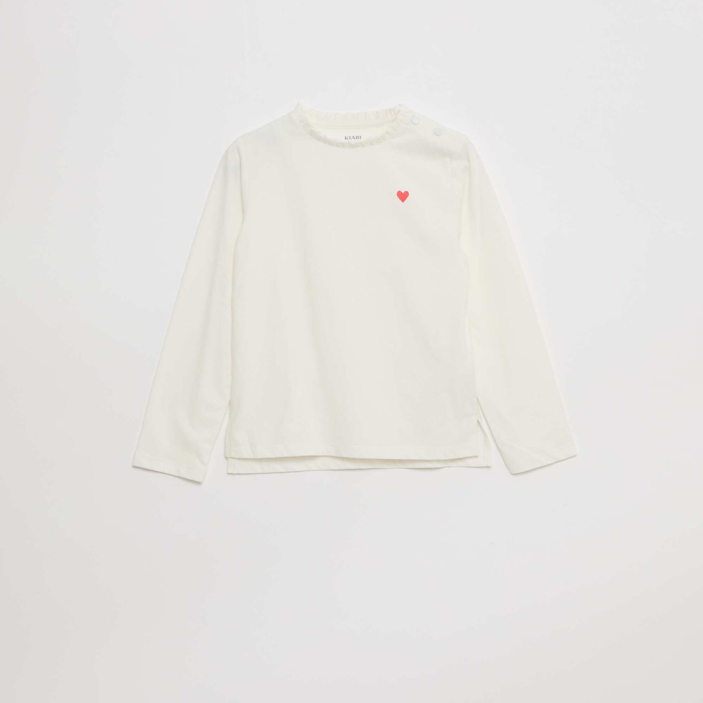 T-shirt avec col rond à froufrous - So Easy BLANC