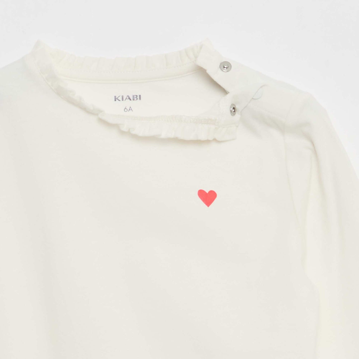 T-shirt avec col rond à froufrous - So Easy BLANC