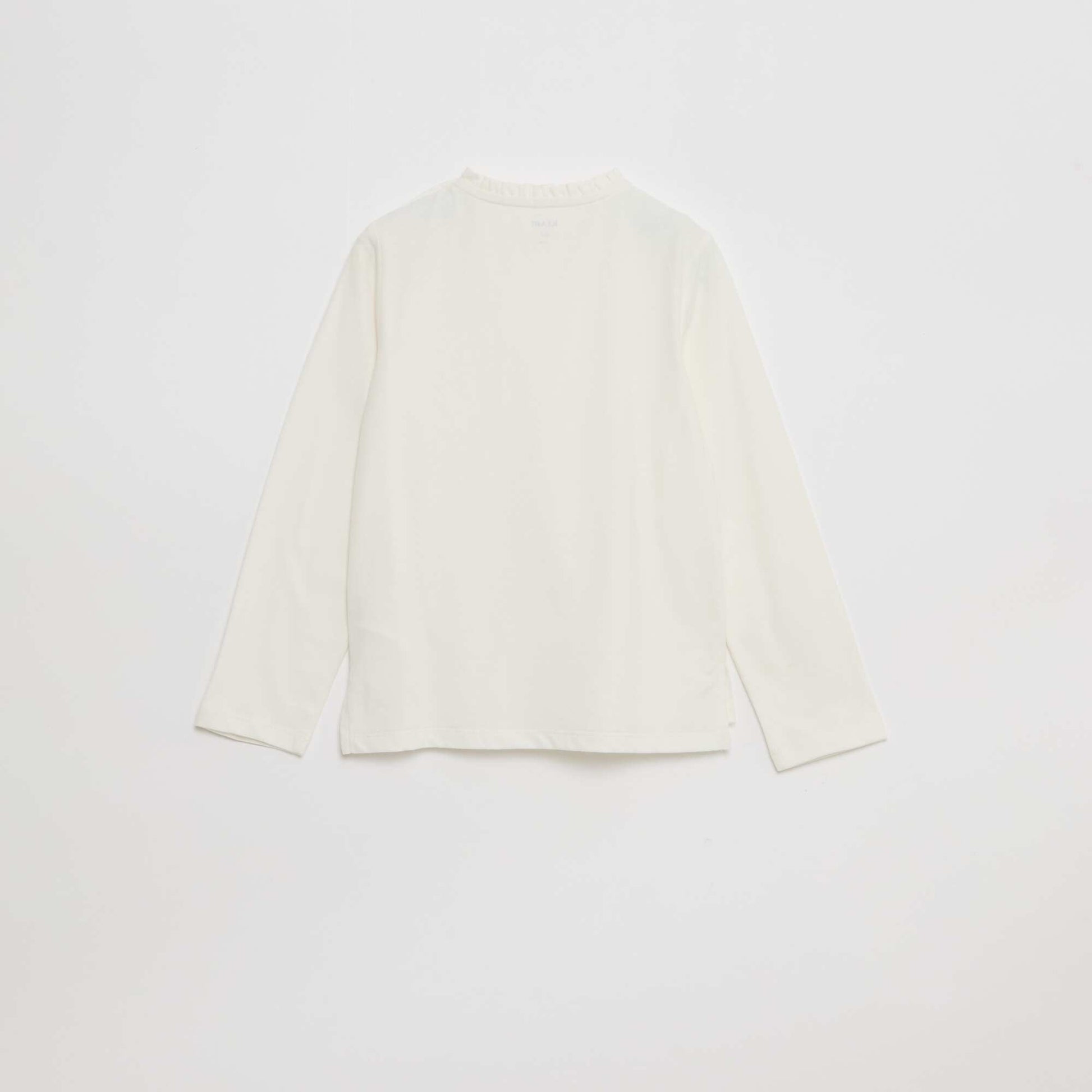 T-shirt avec col rond à froufrous - So Easy BLANC