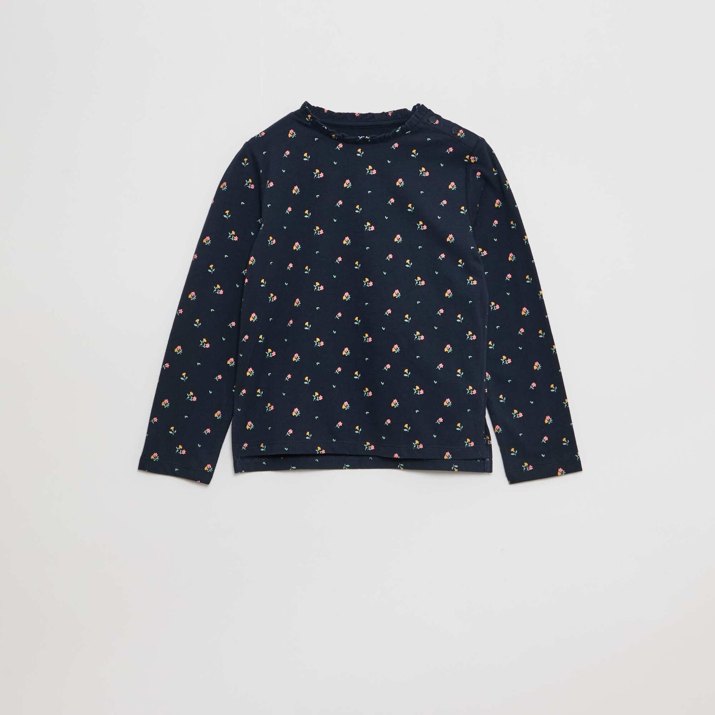 T-shirt avec col rond à froufrous - So Easy BLEU