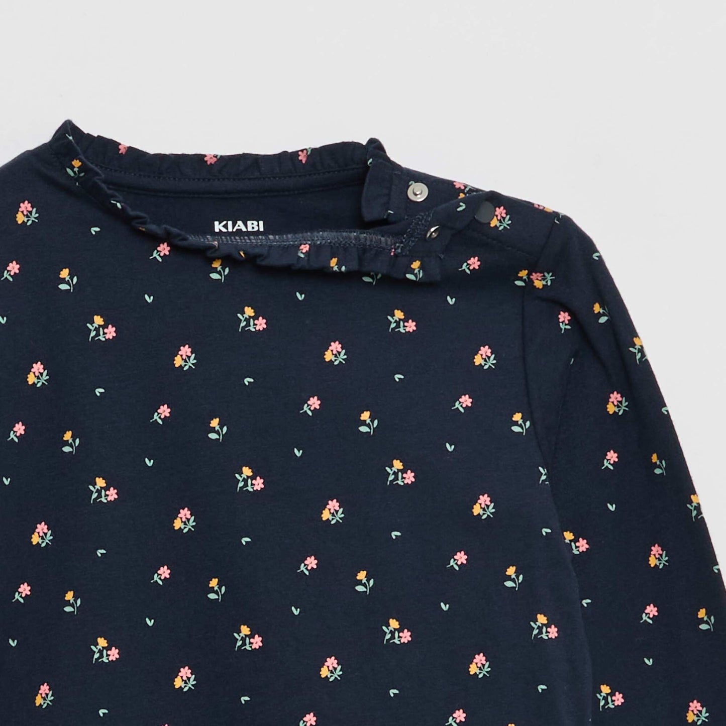 T-shirt avec col rond à froufrous - So Easy BLEU