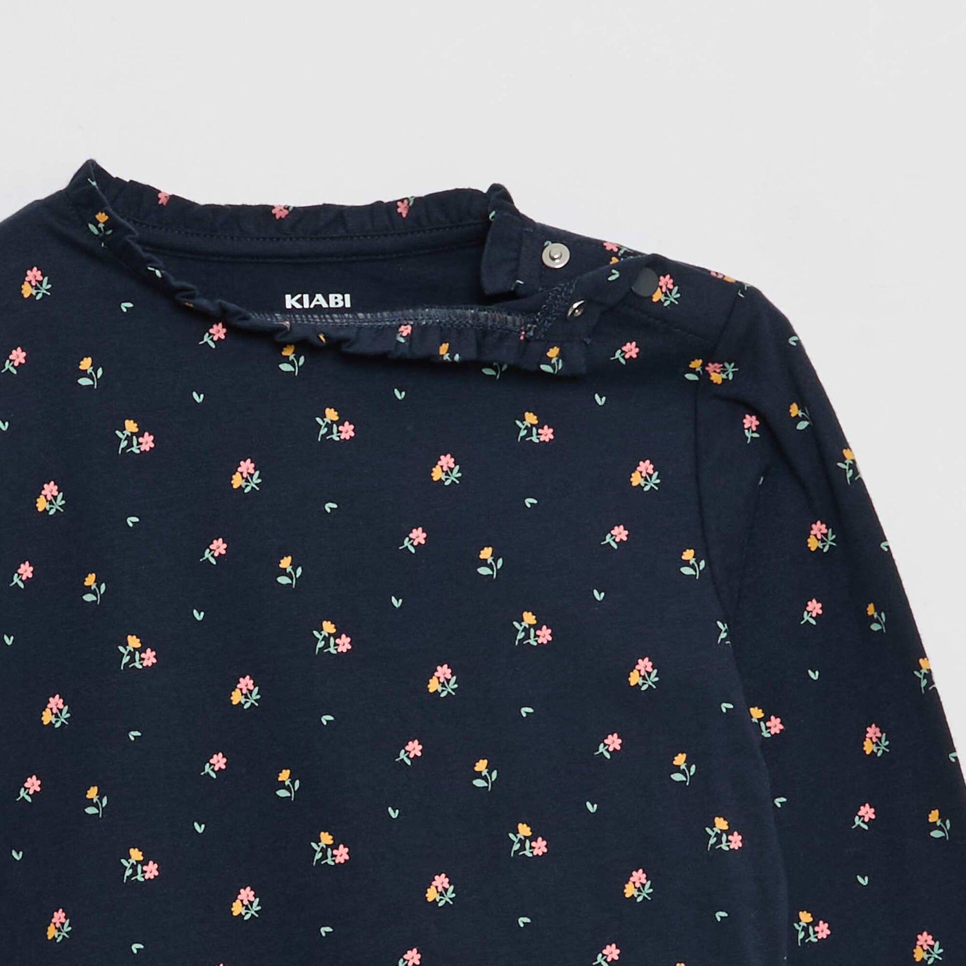 T-shirt avec col rond à froufrous - So Easy BLEU