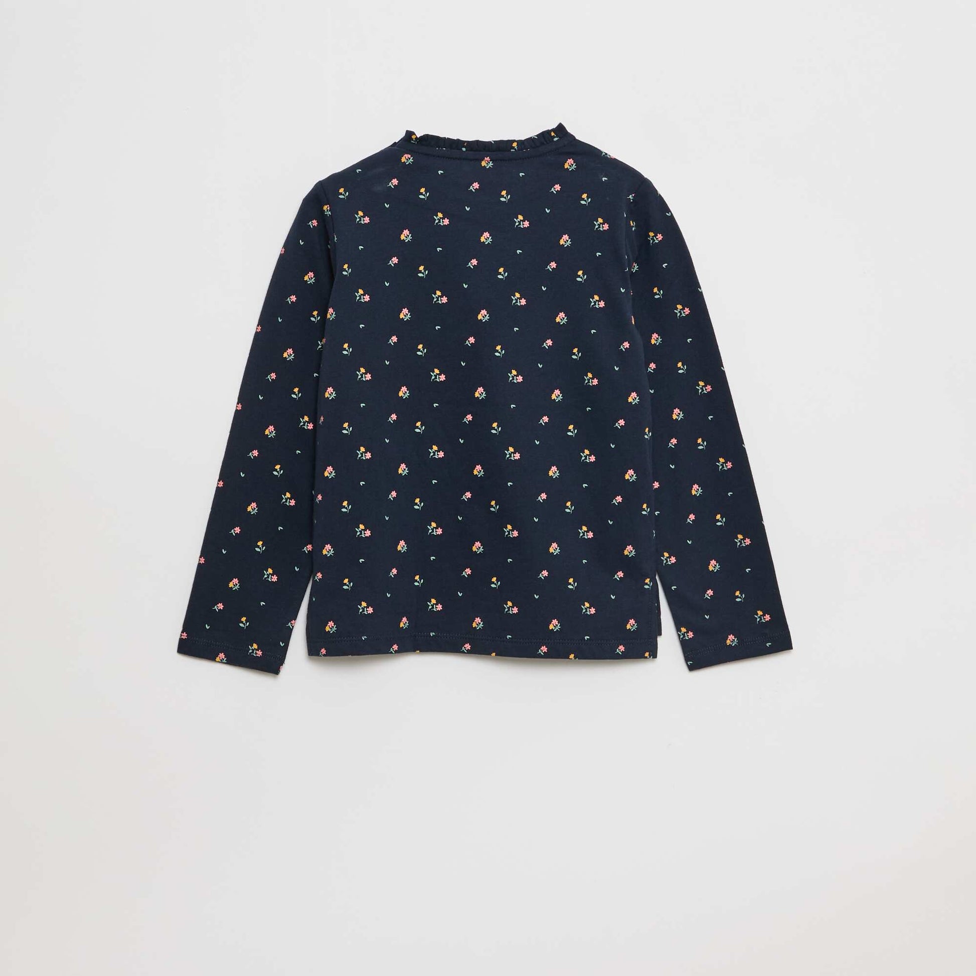 T-shirt avec col rond à froufrous - So Easy BLEU