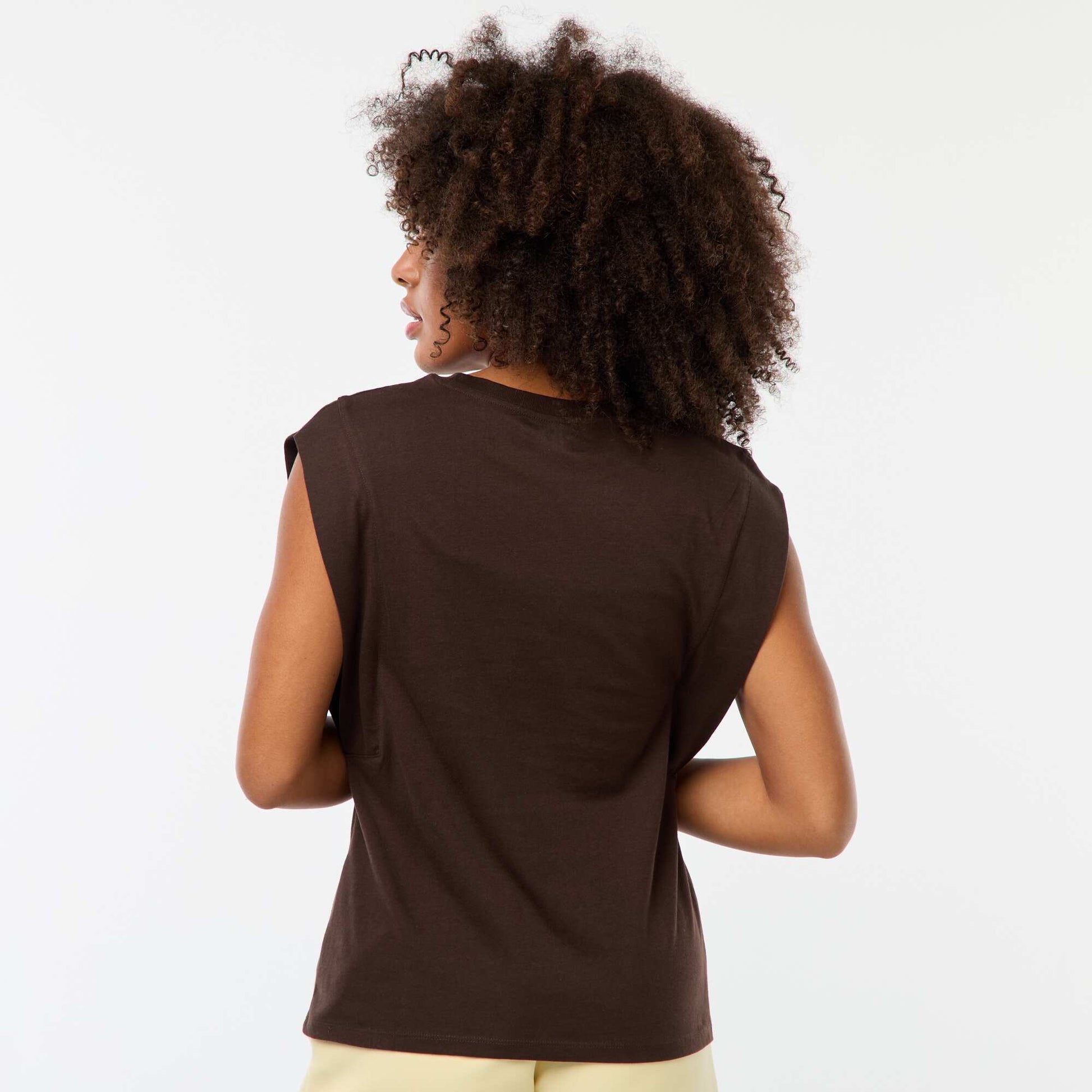 Tee-shirt à emmanchures larges MARRON