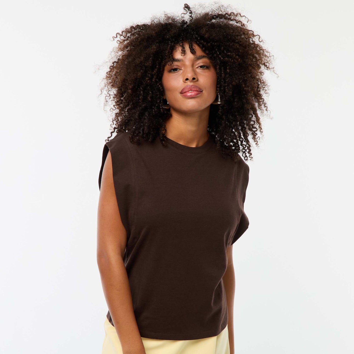 Tee-shirt à emmanchures larges MARRON
