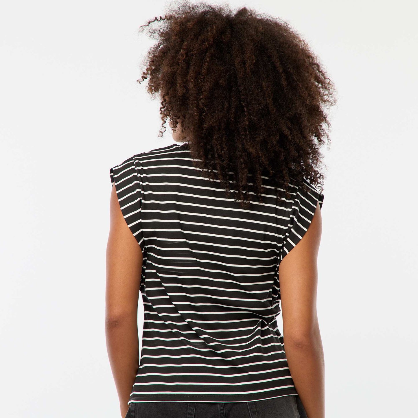 Tee-shirt à emmanchures larges NOIR/BLANC