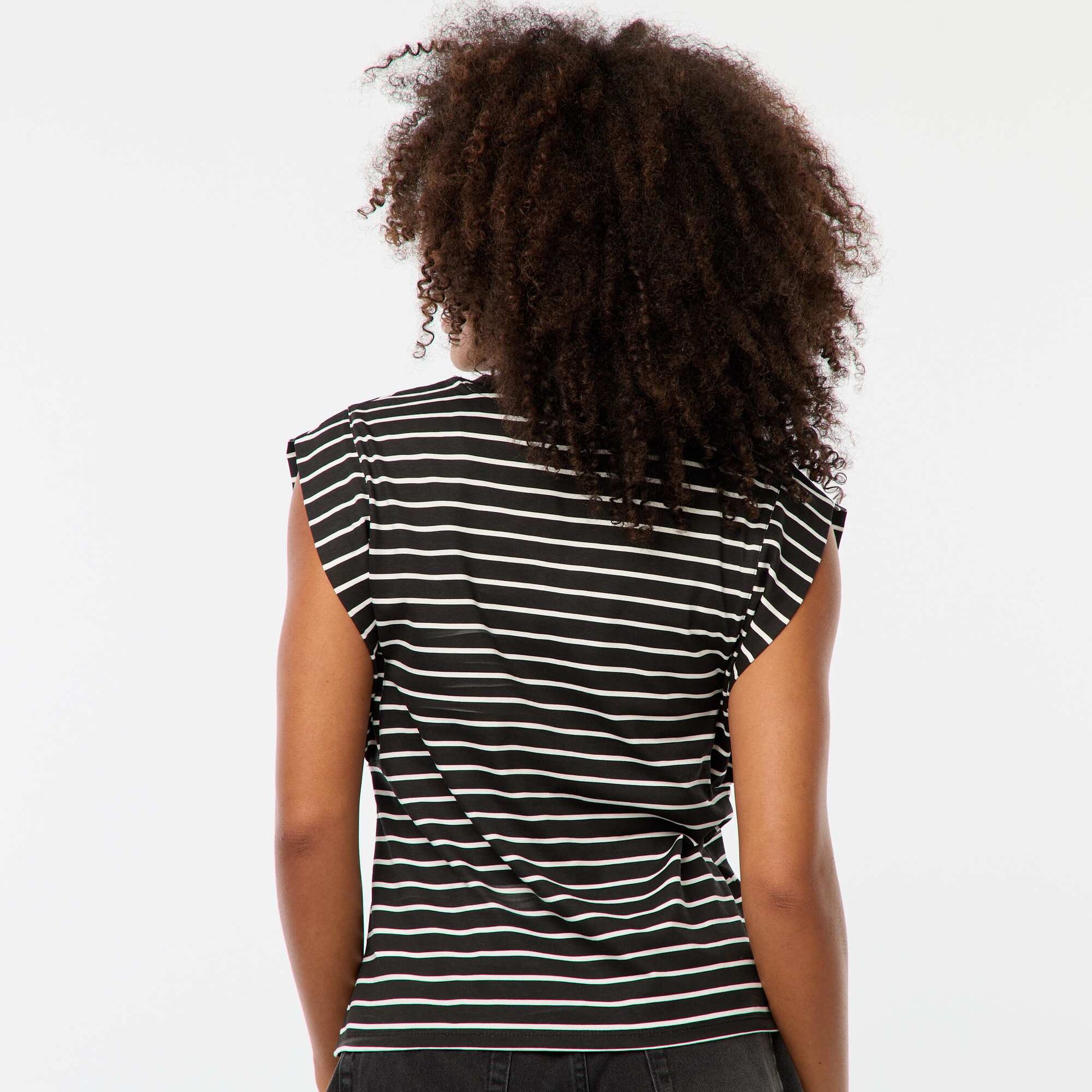 Tee-shirt à emmanchures larges NOIR/BLANC